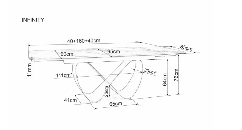 Išskleidžiamas stalas INFINITY CERAMIC