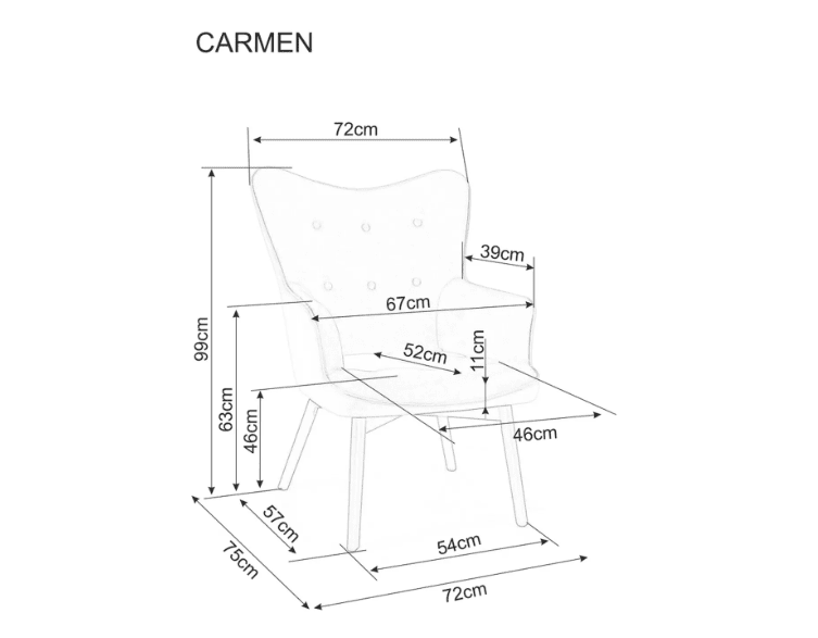 Fotelis CARMEN VELVET