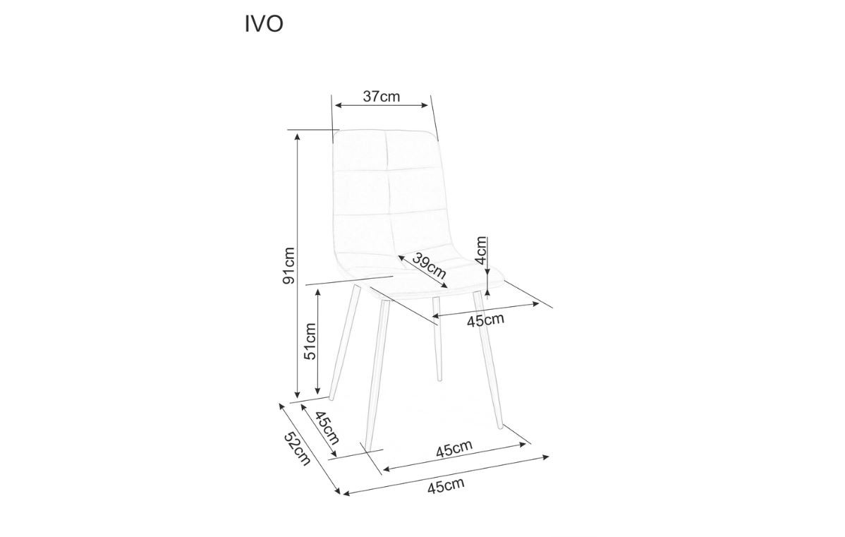 Valgomojo komplektas - Stalas APOLLO + Kėdės IVO VELVET