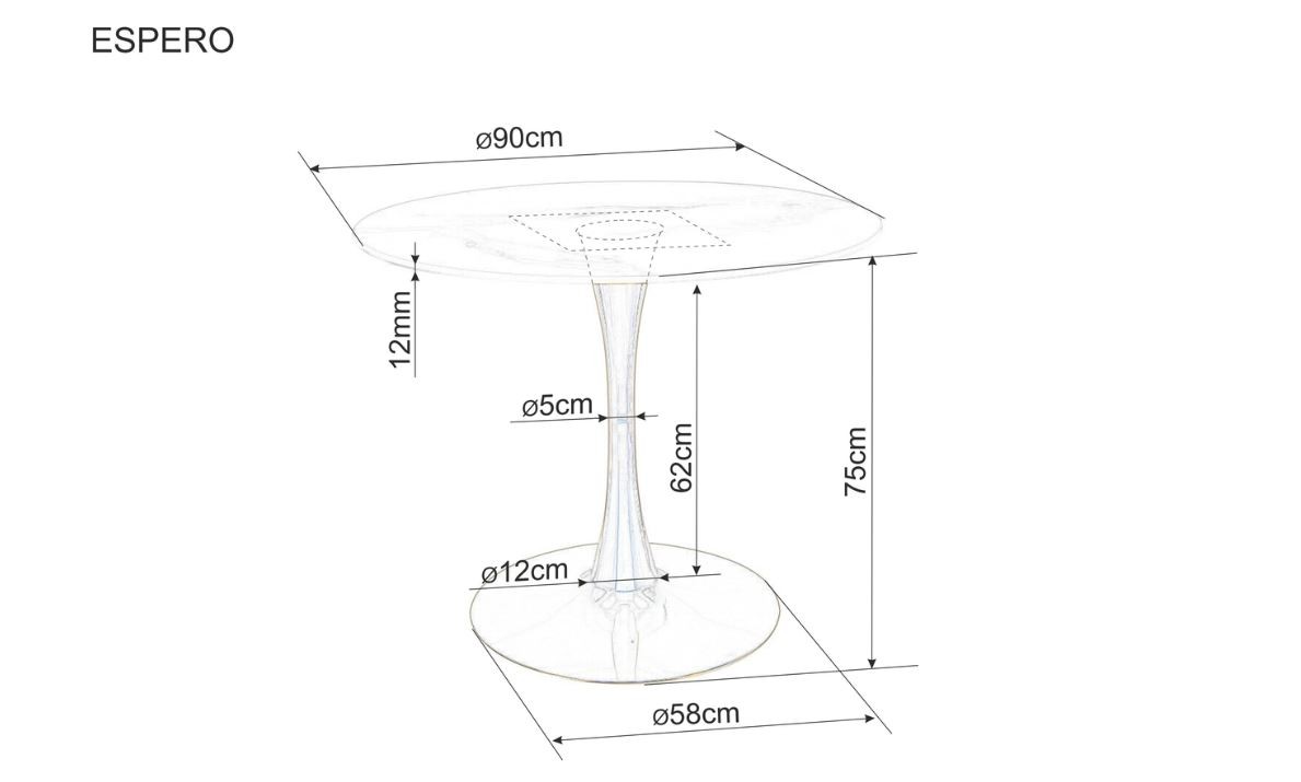 Valgomojo komplektas - Stalas ESPERO + Kėdės JERRY VELVET