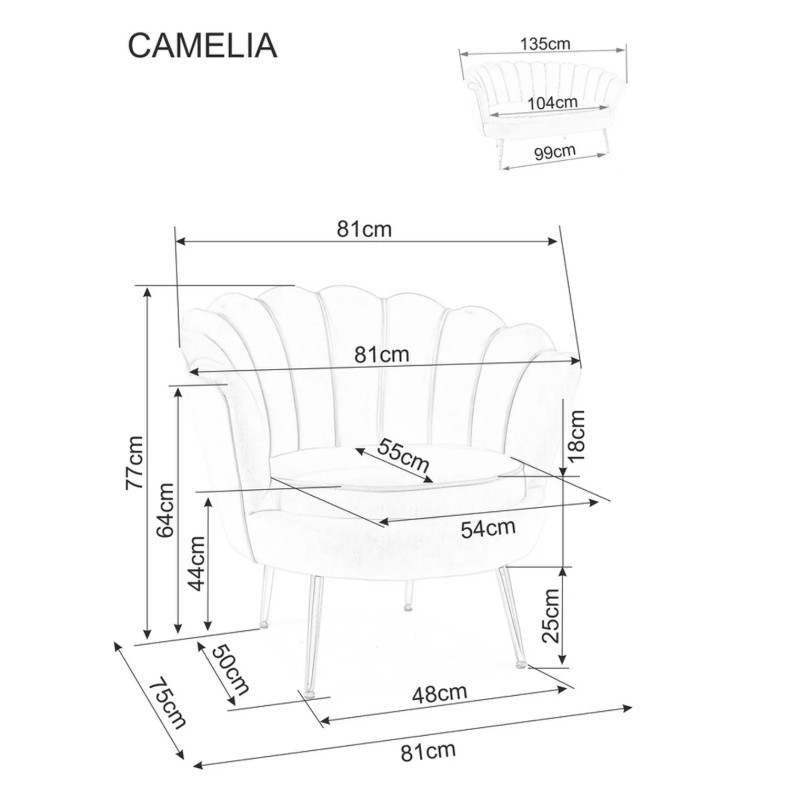 Fotelis CAMELLIA 1 VELVET