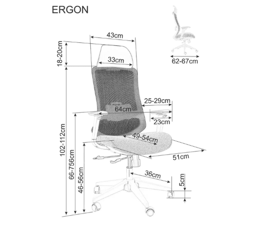 Darbo kėdė ERGON