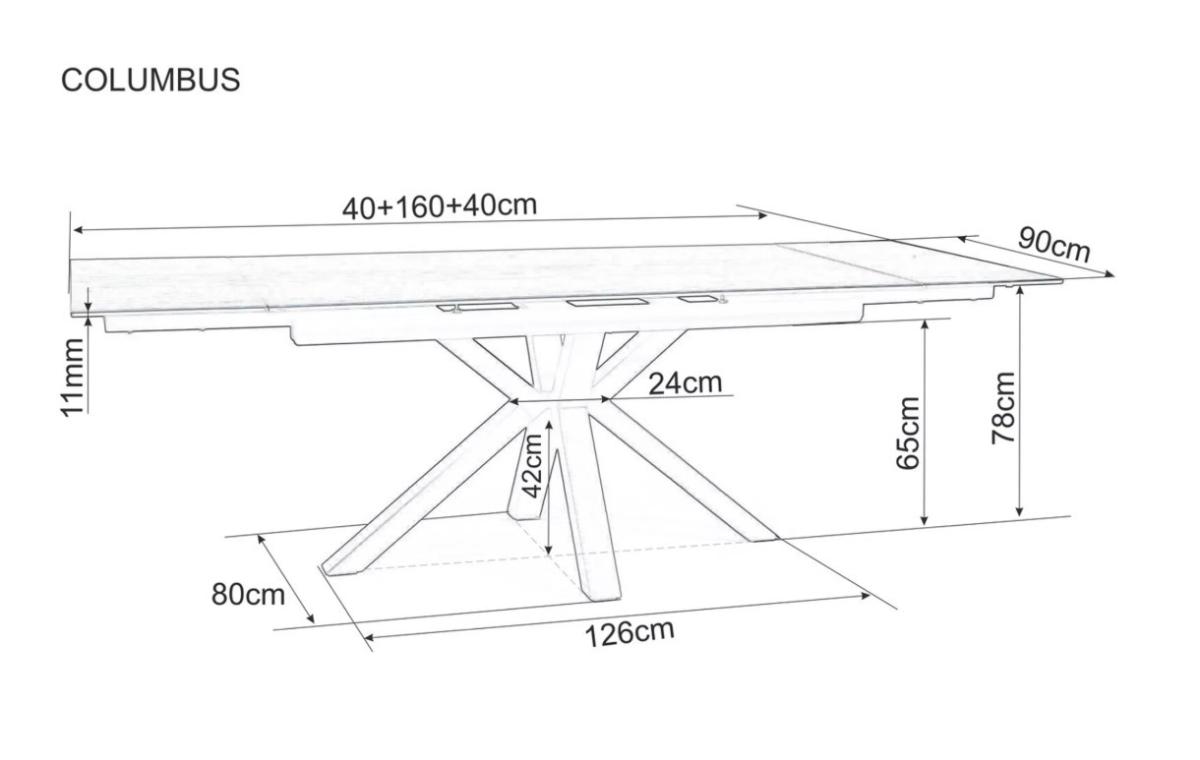 Išskleidžiamas stalas COLUMBUS CERAMIC AMBER