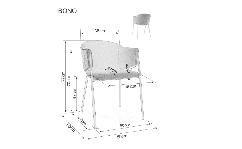 Kėdė BONO VELVET auksas
