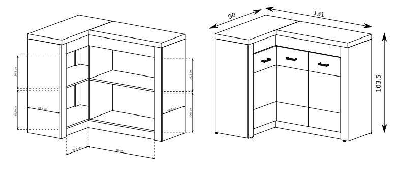 Kampinė komoda INDIANAPOLIS I-15