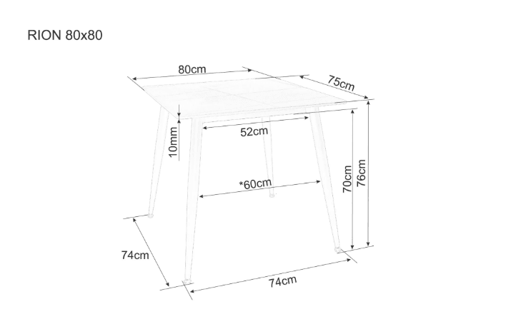 Stalas RION 80X80