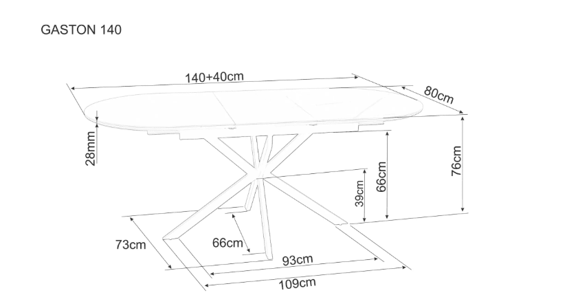 Išskleidžiamas stalas GASTON CERAMIC 140