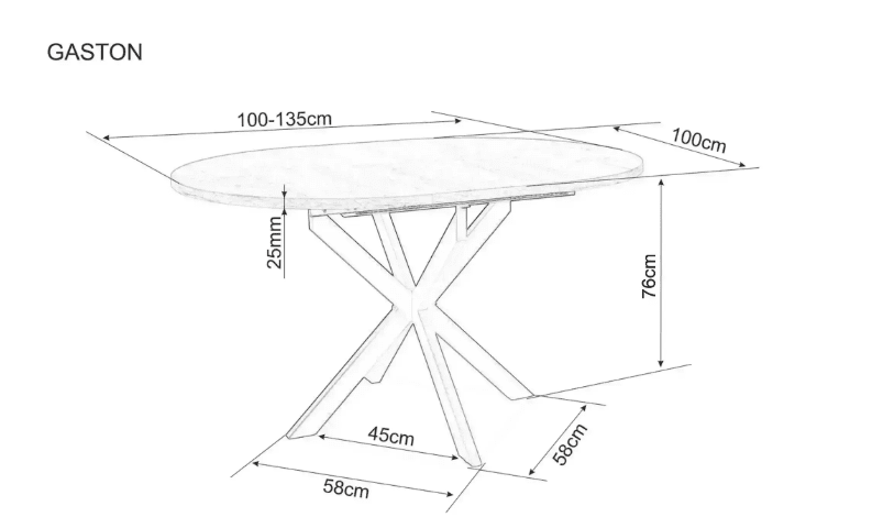 Išskleidžiamas stalas GASTON CERAMIC 100