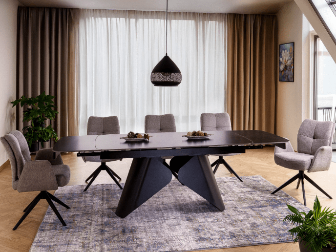 Išskleidžiamas stalas ARMANDO 160 juodas