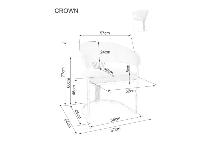 Kėdė CROWN VELVET GOLD