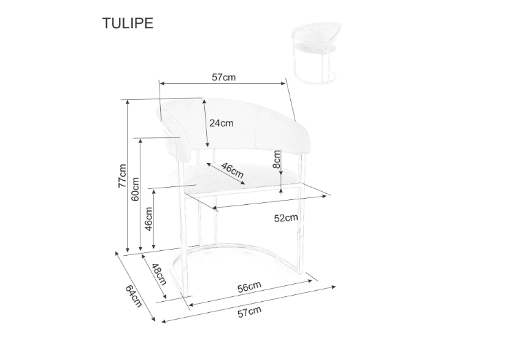 Kėdė TULIPE GOLD VELVET