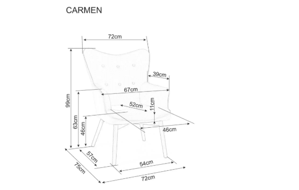 Fotelis CARMEN RAVEN