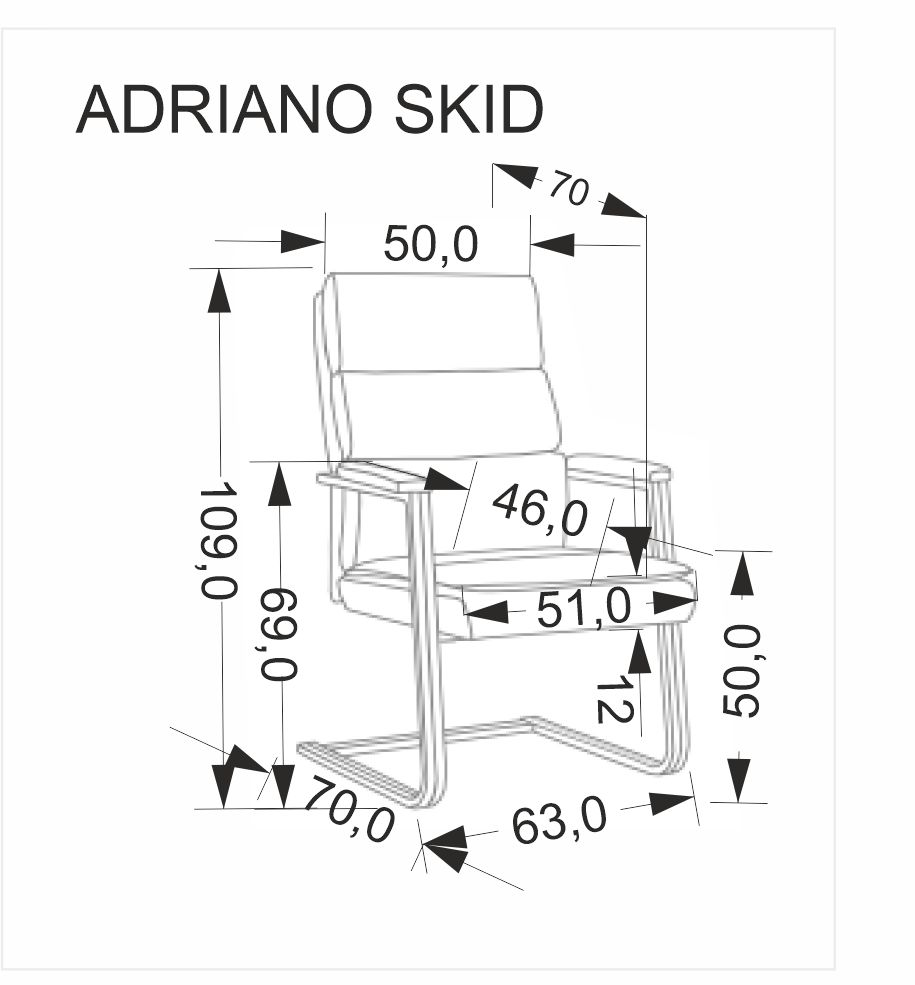 Darbo kėdė ADRIANO SKID