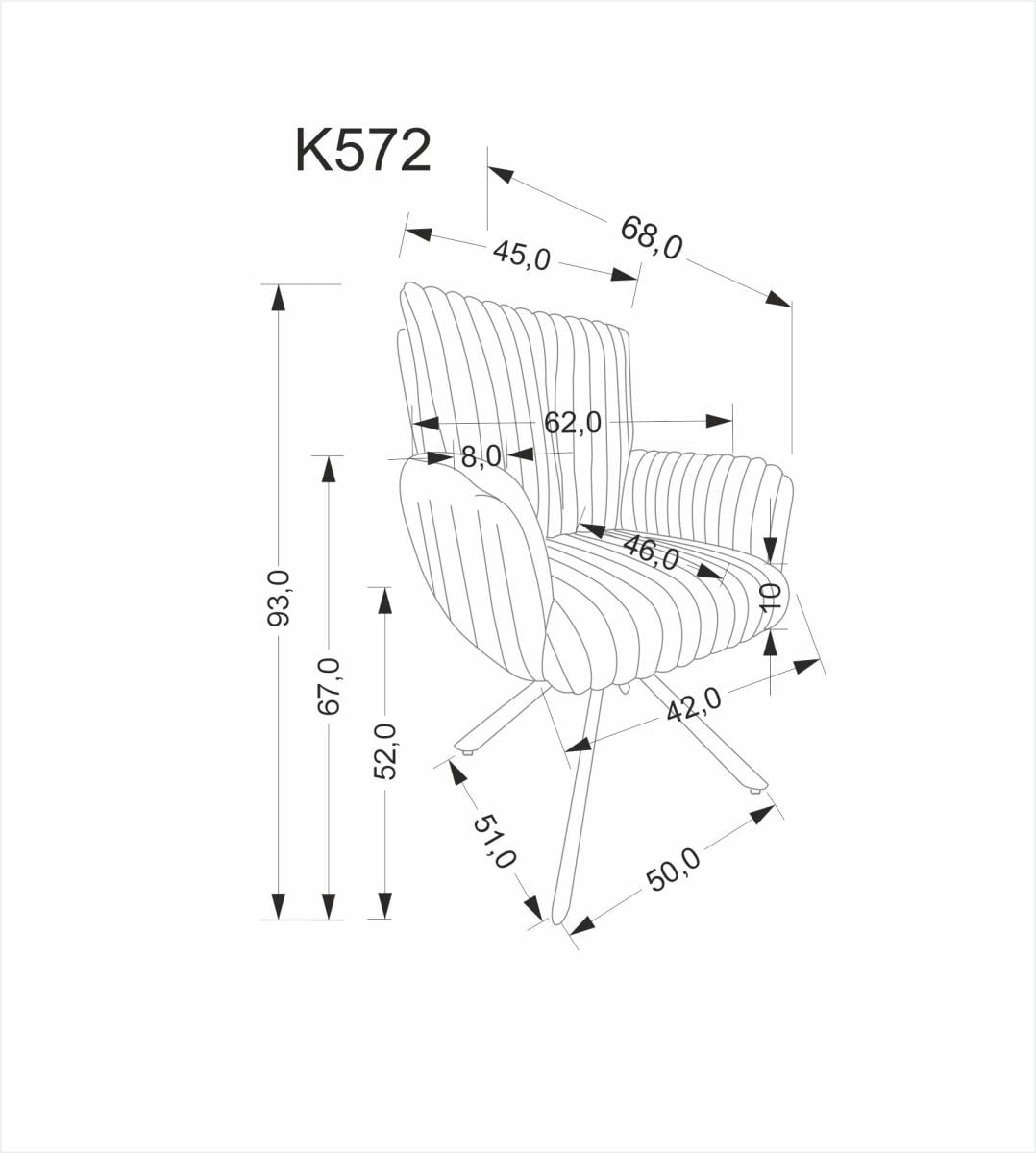 Valgomojo komplektas - Stalas BARON+ Kėdės K-572
