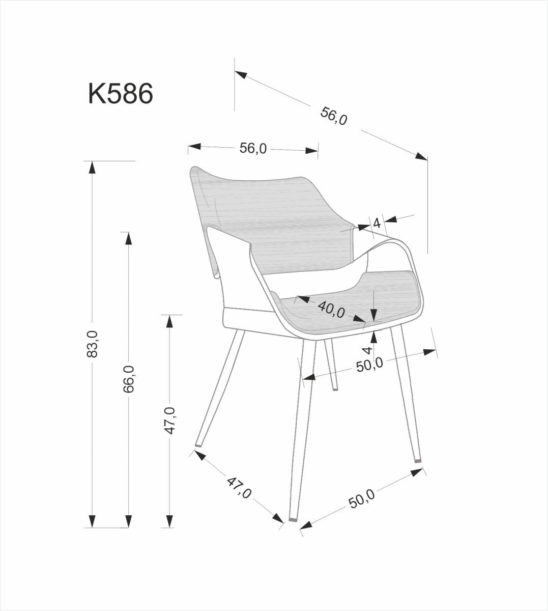 Valgomojo komplektas - Stalas BARRY+ Kėdės K-586