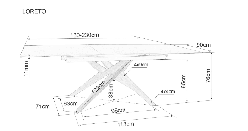 Valgomojo komplektas - Stalas LORETO CERAMIC + Kėdės WING BREGO