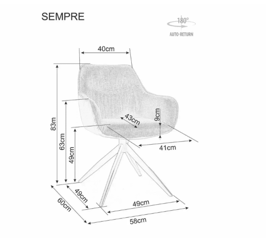 Valgomojo komplektas - Stalas SALVADORE CERAMIC+ Kėdės SEMPRE BREGO