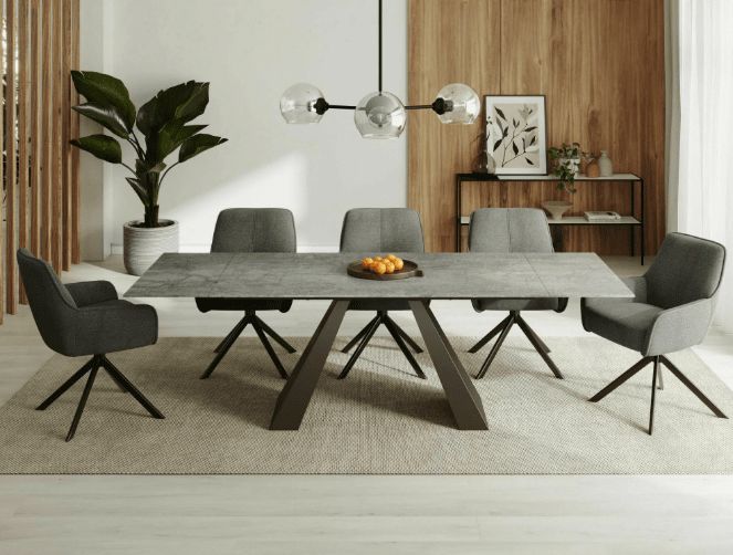 Valgomojo komplektas - Stalas SALVADORE CERAMIC+ Kėdės NOTTI BREGO