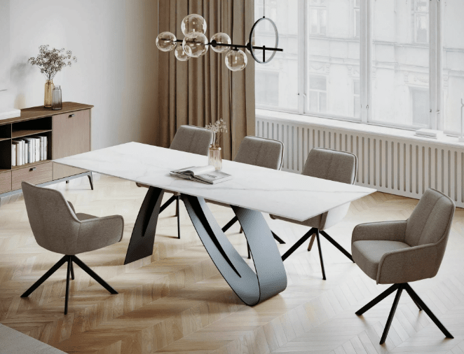 Valgomojo komplektas - Stalas DIUNA CERAMIC + Kėdės NOTTI BREGO