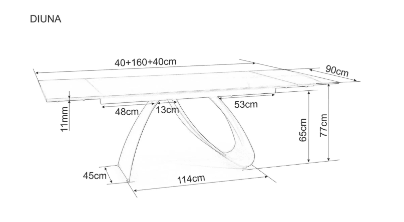 Valgomojo komplektas - Stalas DIUNA CERAMIC + Kėdės NOTTI BREGO
