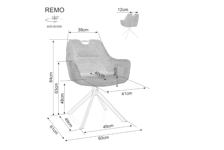 Valgomojo komplektas - Stalas LOGAN + Kėdės REMO BREGO