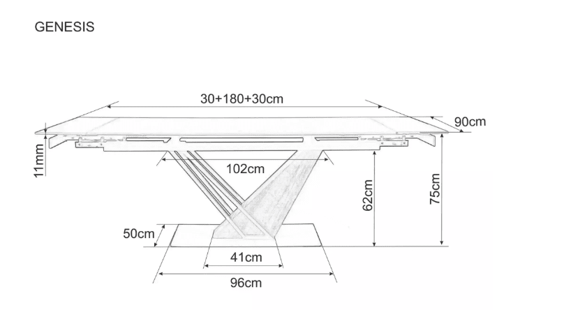 Valgomojo komplektas - Stalas GENESIS + Kėdės BASIL VARDO