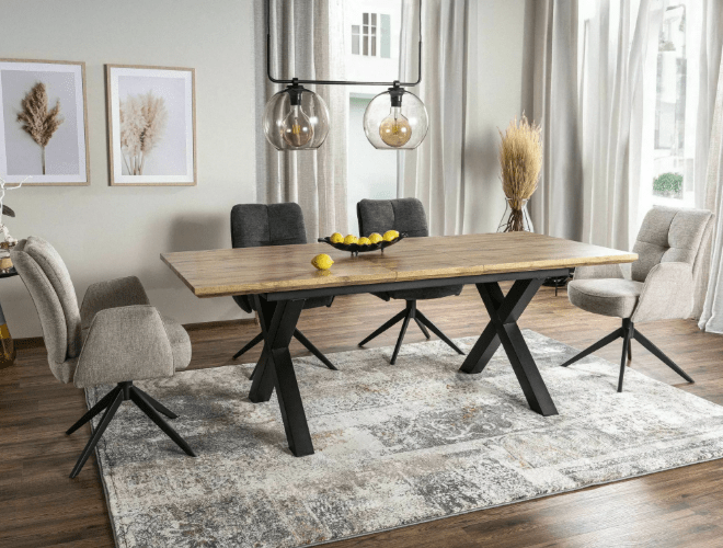 Valgomojo komplektas - Stalas XAVIERO II + Kėdės WING BREGO