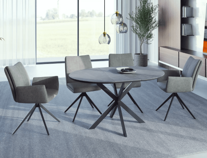 Valgomojo komplektas - Stalas GASTON CERAMIC + Kėdės CODA VARDO