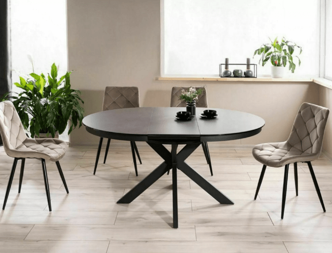 Valgomojo komplektas - Stalas PORTO CERAMIC + Kėdės RALPH VELVET