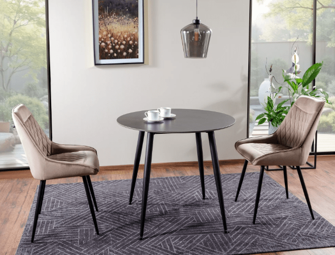 Valgomojo komplektas - Stalas RION + Kėdės AGAT VELVET