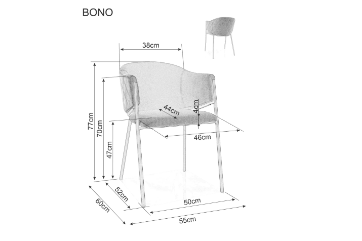 Valgomojo komplektas - Stalas ORBIT + Kėdės BONO VELVET
