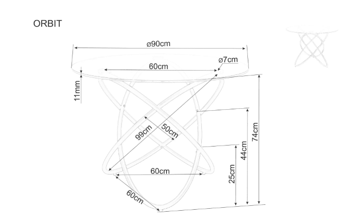 Valgomojo komplektas - Stalas ORBIT + Kėdės BONO VELVET