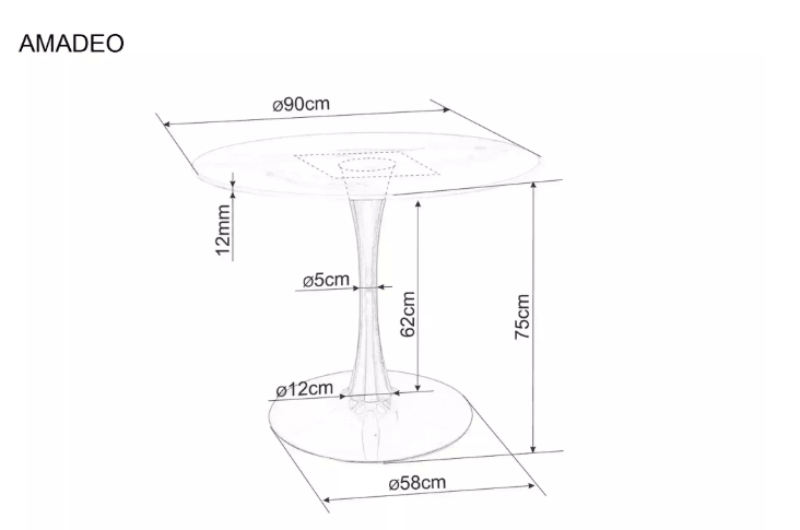 Stalas AMADEO 90 CERAMIC