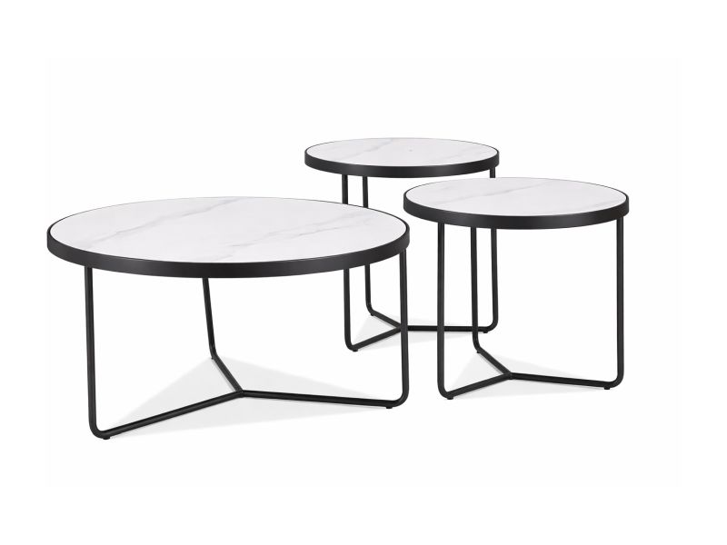 Žurnalinis staliukas DEMETER balta/juoda