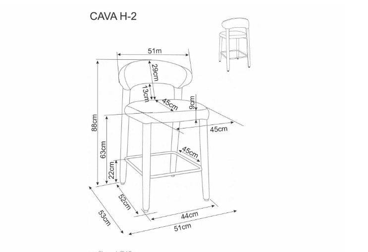 Baro kėdė CAVA H-2