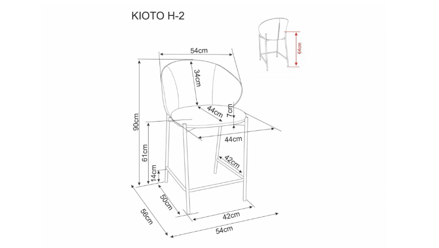 Baro kėdė KIOTO H-2