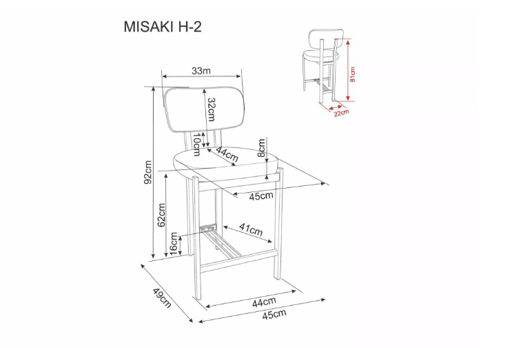 Baro kėdė MISAKI H-2