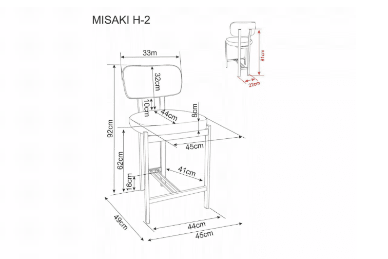 Baro kėdė MISAKI H-2