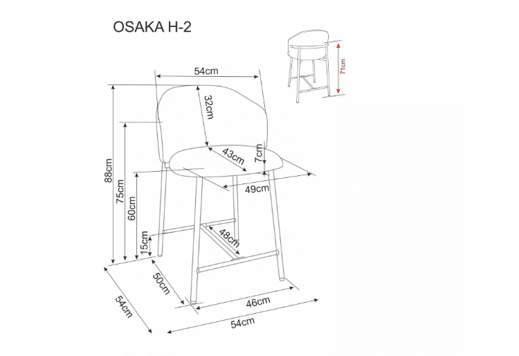 Baro kėdė OSAKA H-2