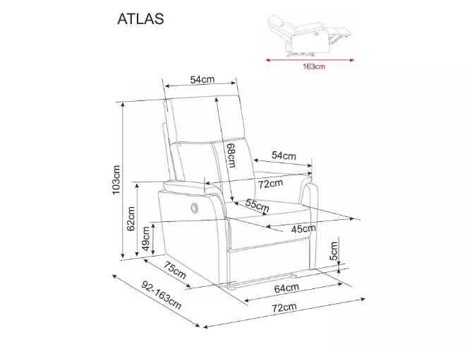 Fotelis ATLAS RAVEN