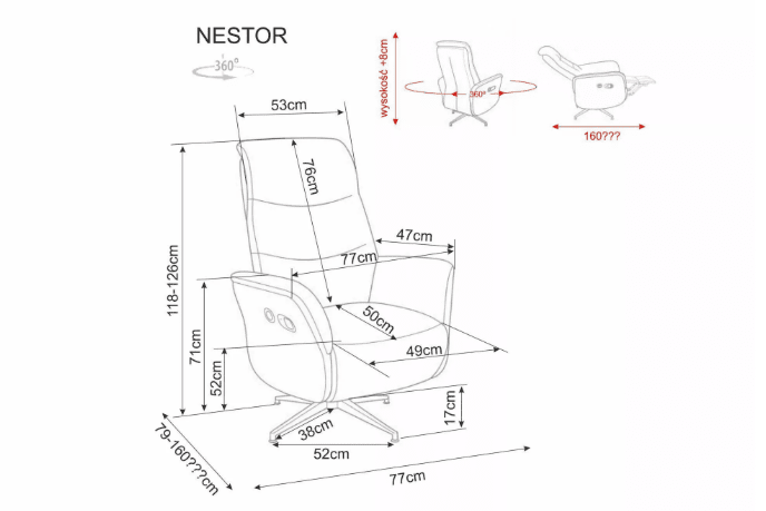 Fotelis NESTOR RAVEN