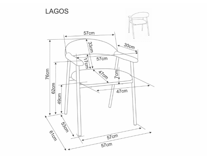 Kėdė LAGOS D RAVEN