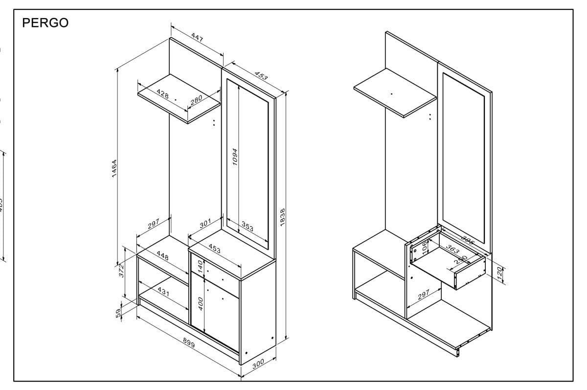 Prieškambario komplektas PERGO