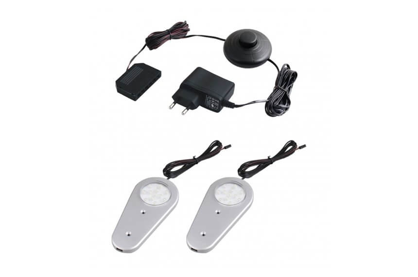 2 LED šviestuvai + transformatorius, balta šviesa - 2-L-BC-2-0150-01